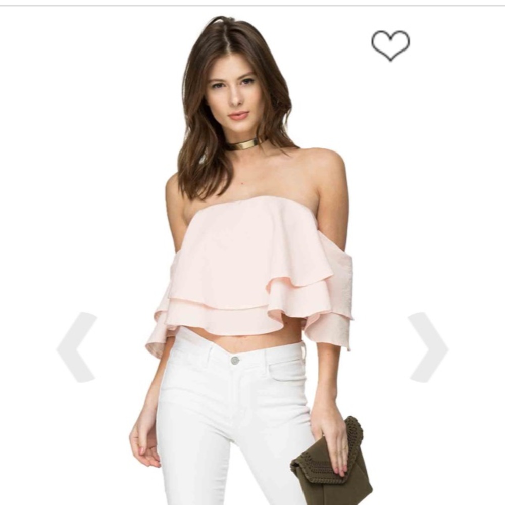 Ruffle crop top. moving out clearance